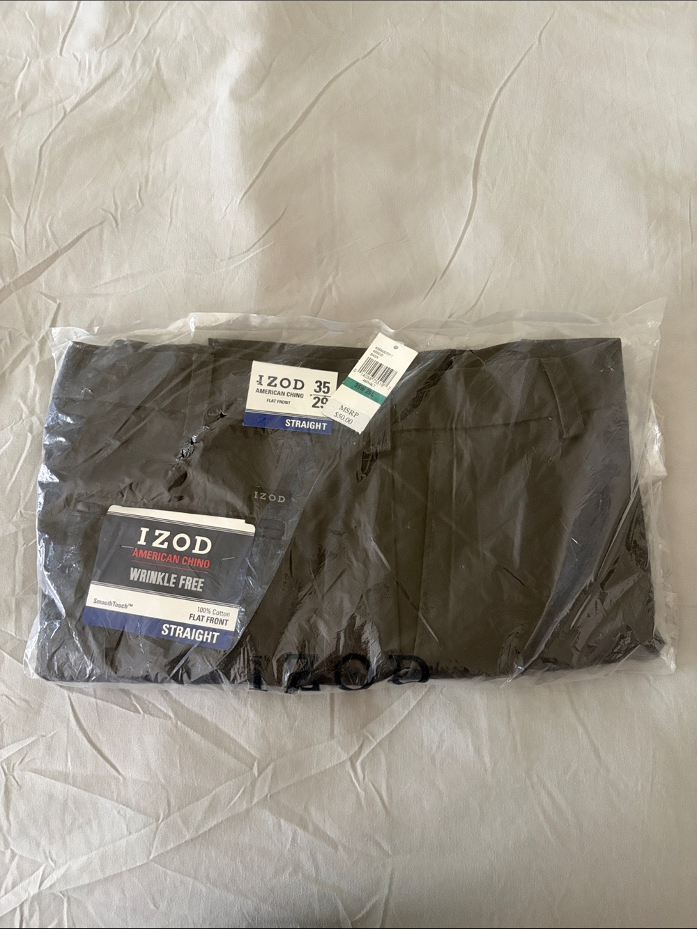 IZOD Men's American Chino Flat Front Straight Fit Pants